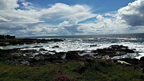 Scenic view of sea against sky
