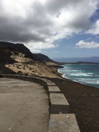 Scenic view of beach against sky