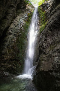 Scenic view of waterfall