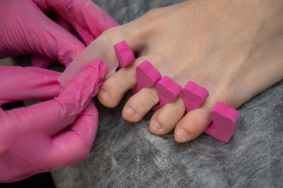 Cropped hand of person with pills