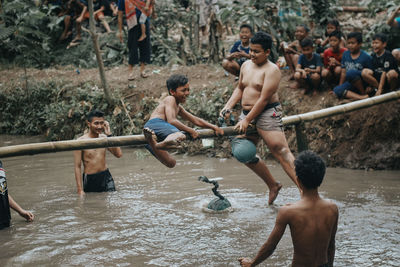 People enjoying in water