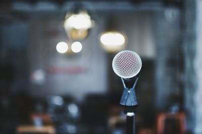 Close-up of microphone