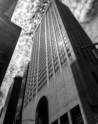 Low angle view of skyscrapers against sky