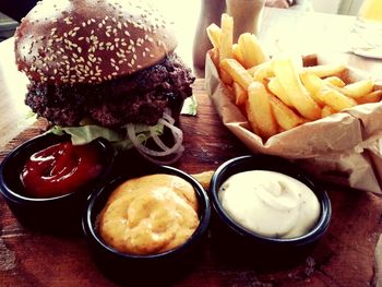 Close-up of served food