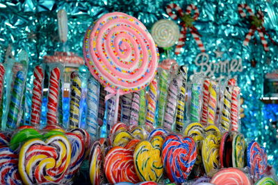 Full frame shot of multi colored candies for sale