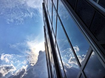 Low angle view of sky seen through window