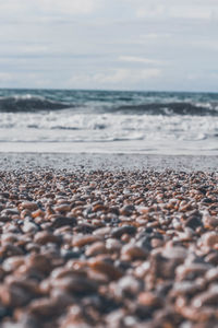 Surface level of pebble beach