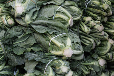 High angle view of vegetables for sale at market