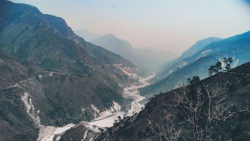 Scenic view of mountains against sky