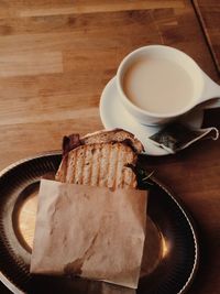 Coffee cup on table