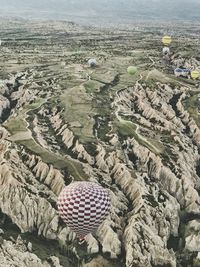 High angle view of rocks on land