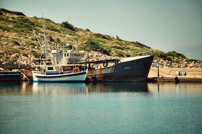 View of boats in sea