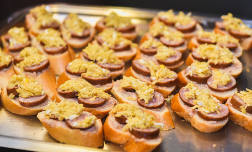 Close-up of food in tray