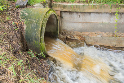 Water flowing through pipe