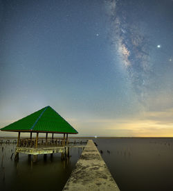 Scenic view of sea against sky at night