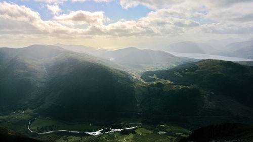 Scenic view of mountains against sky