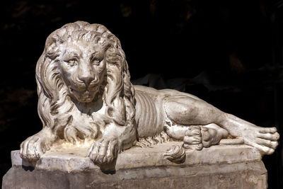 Lion statue of resort essentuki, northern caucasus.