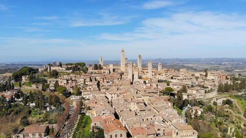 Aerial view of buildings in city