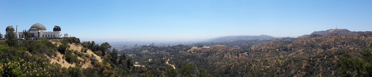 Panoramic view of landscape against clear sky