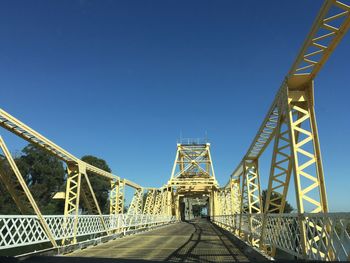 Bridge against clear blue sky
