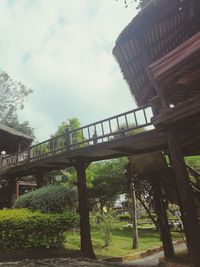 Low angle view of bridge against sky