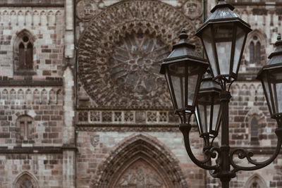 View of street light with building in background