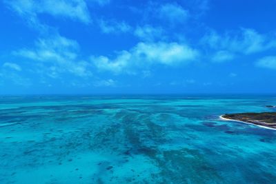 Aerial view of island and beach in los roques, venezuela