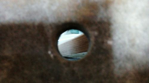 Close-up of hole