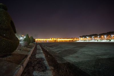 Illuminated city at night