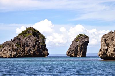 Rock formations in sea