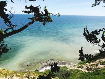 High angle view of sea against sky