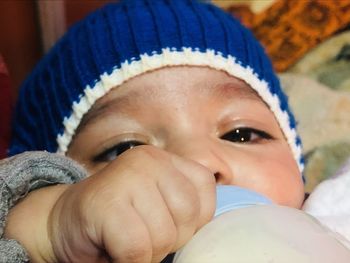 Close-up portrait of cute baby