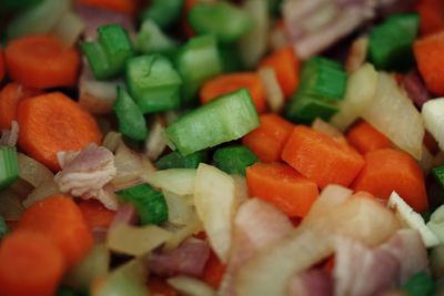 Full frame shot of chopped vegetables