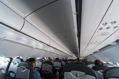 Group of people in airplane