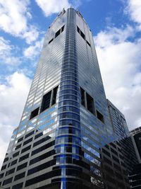 Low angle view of modern building against sky