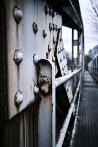 Close-up of rusty metal door