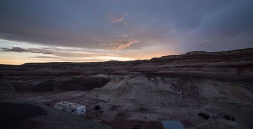 Scenic view of landscape against sky during sunset