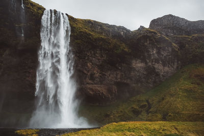 Scenic view of waterfall