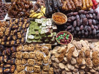 Various fruits for sale at market stall