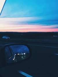View of road at sunset