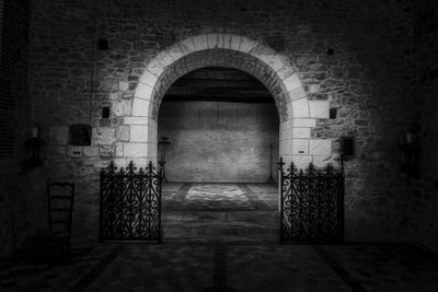 Empty corridor of old building