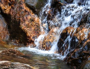 Scenic view of waterfall