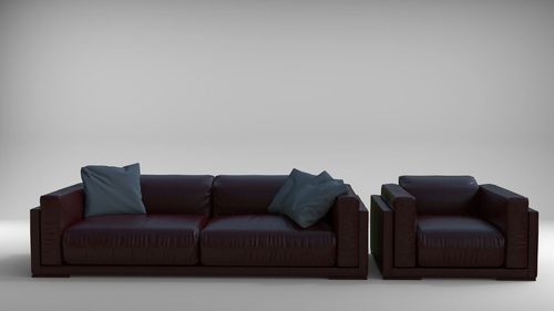 Lounge chairs on sofa against white background