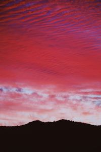 Scenic view of silhouette landscape against sky during sunset