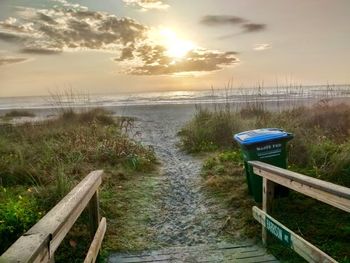 Scenic view of sea at sunset