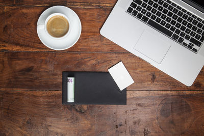 Coffee cup on table