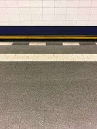 High angle view of empty subway station platform