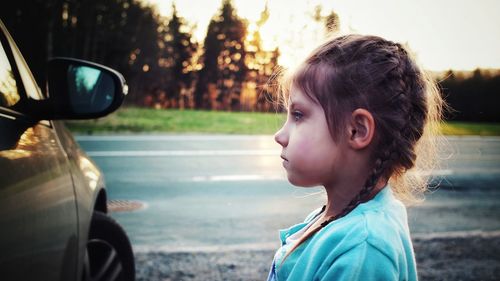 Close-up side view of boy