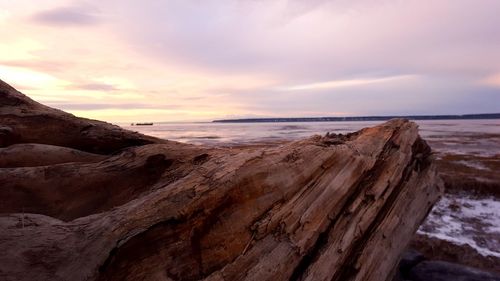 Scenic view of sea at sunset