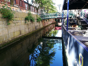 View of canal in city